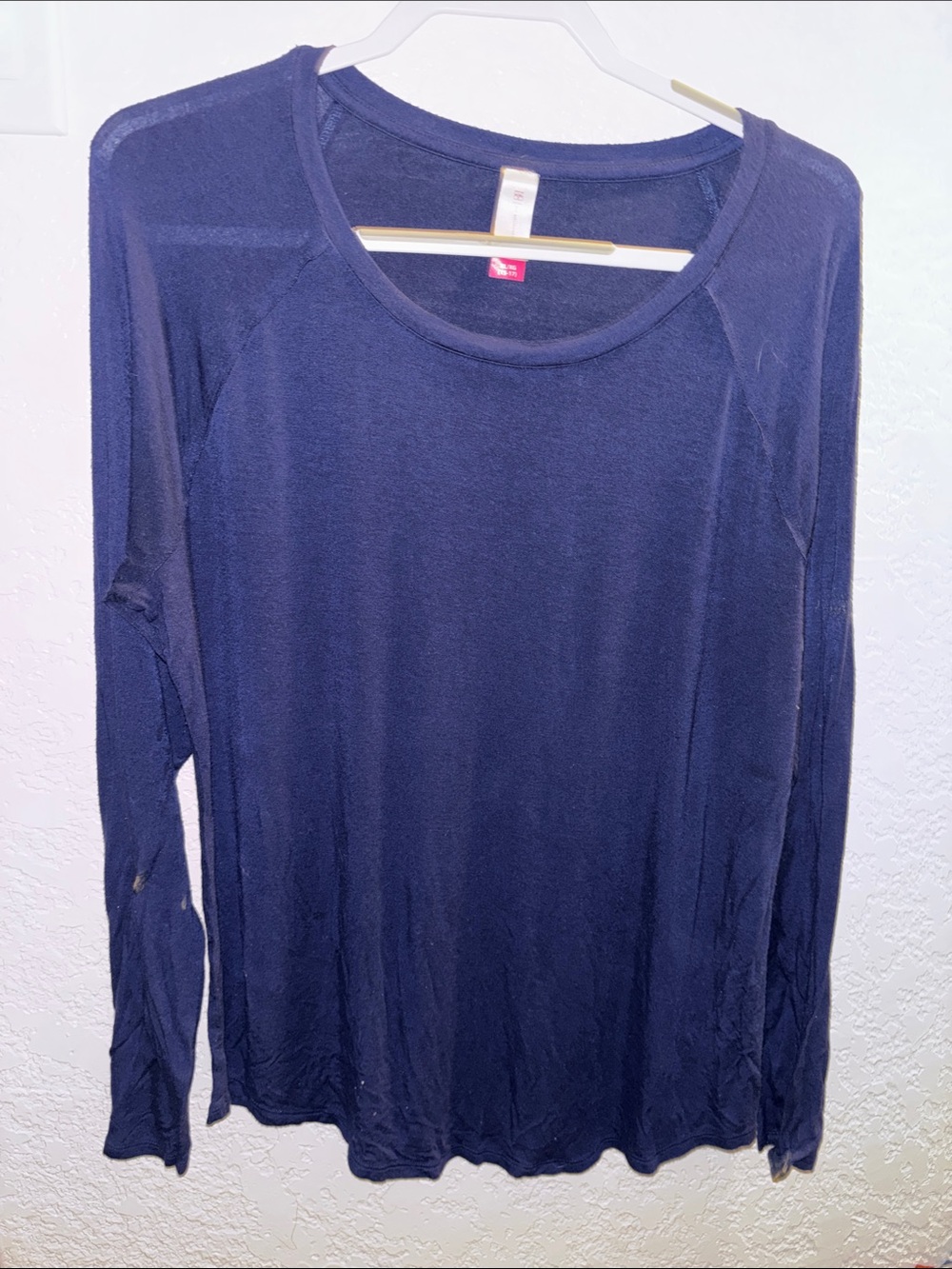 No Boundaries Navy Long Sleeve Scoop Neck Tee